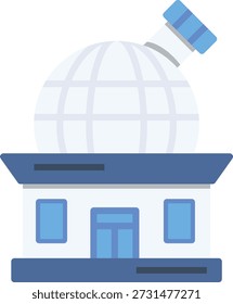 Icon of a building topped with a globe, symbolizing global architecture or international presence.