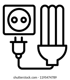 Icon of a bulb with a electric switch depicting sever light 