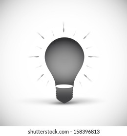 Icon bulb isolated on white. Vector design. 