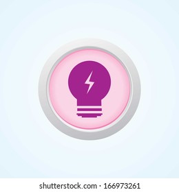 Icon of Bulb on Button. Eps-10