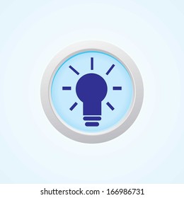 Icon of Bulb on Button. Eps-10.