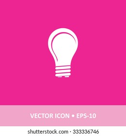 Icon of Bulb on Magenta Color Background. Eps-10.