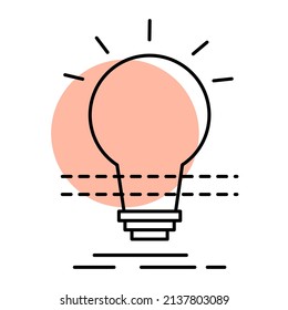 icon with bulb for web design. Business solution concept. Electric power. Creative business idea. Vector illustration. stock image.