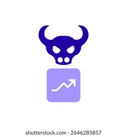 Ícone um mercado de touros, isolado contra um fundo limpo.