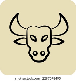Icon Bull. related to Animal Head symbol. glyph style. simple design editable. simple illustration