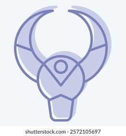 Icon Bull Skull. related to Native American symbol. two tone style. design editable