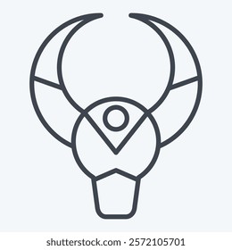 Icon Bull Skull. related to Native American symbol. line style. design editable