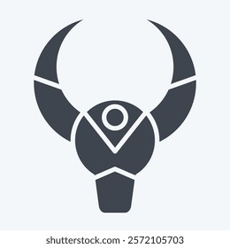 Icon Bull Skull. related to Native American symbol. glyph style. design editable