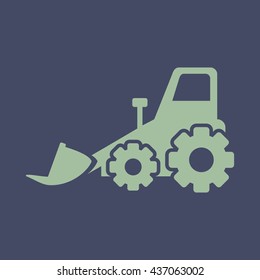 Icon of Bulldozer. Eps-10.