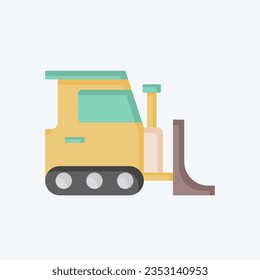 Icon Bulldozer. related to Building Material symbol. flat style. simple design editable. simple illustration