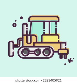 Icon Bulldozer. related to Construction Vehicles symbol. MBE style. simple design editable. simple illustration