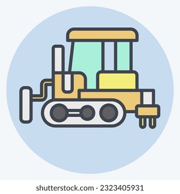 Icon Bulldozer. related to Construction Vehicles symbol. color mate style. simple design editable. simple illustration