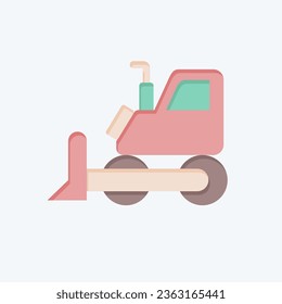 Icon Bulldozer. related to Mining symbol. flat style. simple design editable. simple illustration