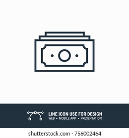 Icon bundle of paper money graphic design single icon vector illustration