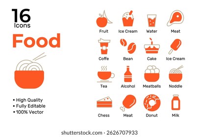 Icon bundle set food in vector illustration