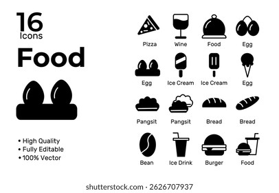 Icon bundle set food in vector illustration