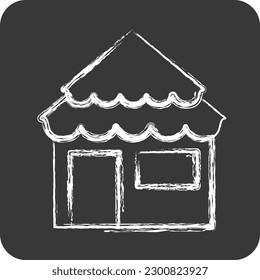 Icon Bungalow. suitable for Summer symbol. chalk Style. simple design editable. design template vector. simple illustration