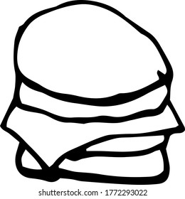 El icono con la hamburguesa. Se puede usar para postales, menús, etc. Fondo blanco.