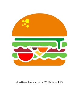 ICON Burger EINES DER NAHRHAFTEN UND LECKEREN LEBENSMITTEL