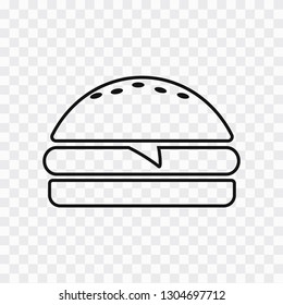 Icon burger Single. Fast food icon. Burger vector silhouette 