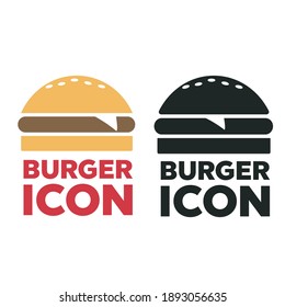 Icon burger Single. Fast food icon. Burger vector silhouette 