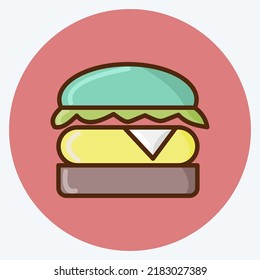 Icon Burger. suitable for Meat. flat style. simple design editable. design template vector. simple illustration