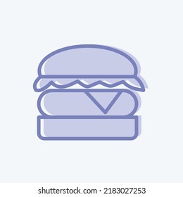 Icono Burger. adecuado para la carne. estilo de dos tonos. diseño simple editable. vector de plantilla de diseño. ilustración simple