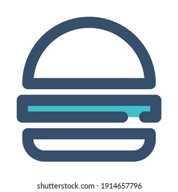 icon burger using filled line style and blue color
