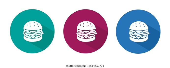 Icon for burger vector illustration in flat.