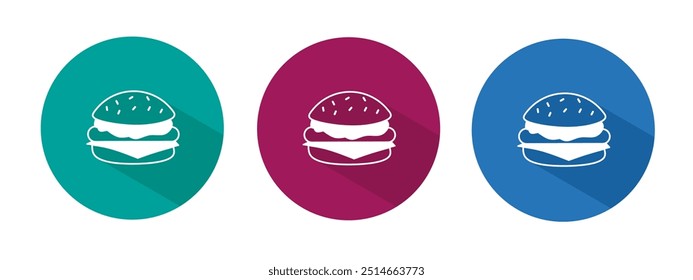 Icon for burger vector illustration in flat.