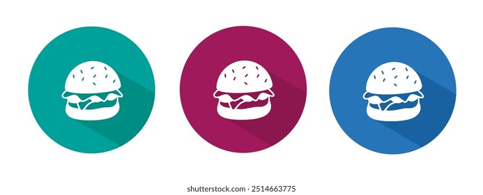 Icon for burger vector illustration in flat.
