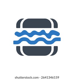 Icon of a burger with wavy layers icon