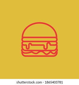 Icon of a burguer with yelllow background