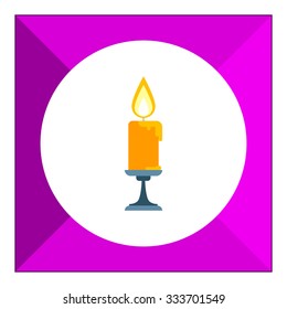 Icon of burning candle in sconce