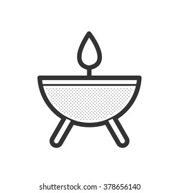 Icon of burning candle in sconce
