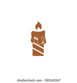 Icon burning candles.