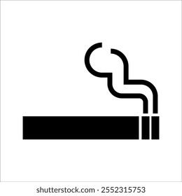  Icono de un cigarrillo en llamas con humo, generalmente utilizado para indicar áreas de fumadores o advertencias relacionadas con el tabaquismo.