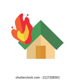 Icon of a burning house. Fire. Vectors.