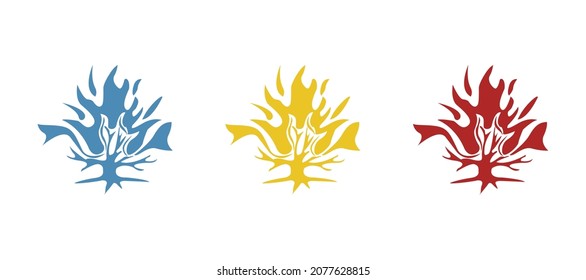 icon of a burning tree, vector illustration