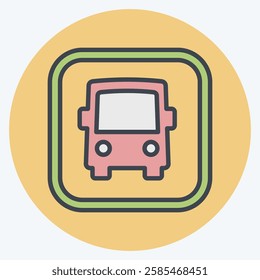 Icon Bus. related to Public symbol. color mate style. design editable