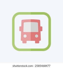 Icon Bus. related to Public symbol. flat style. design editable