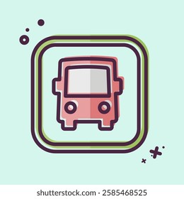 Icon Bus. related to Public symbol. MBE style. design editable