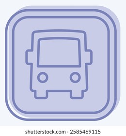 Icon Bus. related to Public symbol. two tone style. design editable