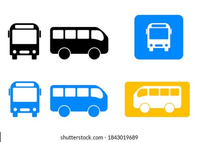 Icon with bus signs for web design. Sign symbol icon vector. Stock image.