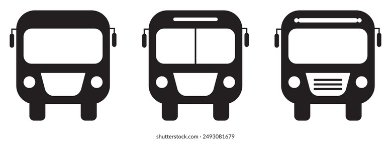 Icon Bus Stop black outline logo for web site design and mobile dark mode apps Vector illustration on a white background.