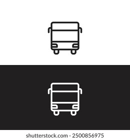 icon Bus Stop black outline logo for web site design and mobile dark mode apps Vector illustration on a white background