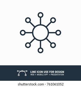 Icon Business affiliate network graphic design single icon vector illustration