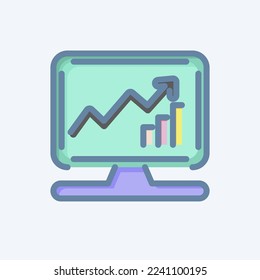 Icon Business Analytics. related to Machine Learning symbol. doodle style. simple design editable. simple illustration. simple vector icons