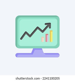 Icon Business Analytics. related to Machine Learning symbol. flat style. simple design editable. simple illustration. simple vector icons