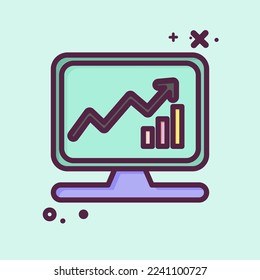 Icon Business Analytics. related to Machine Learning symbol. MBE style. simple design editable. simple illustration. simple vector icons